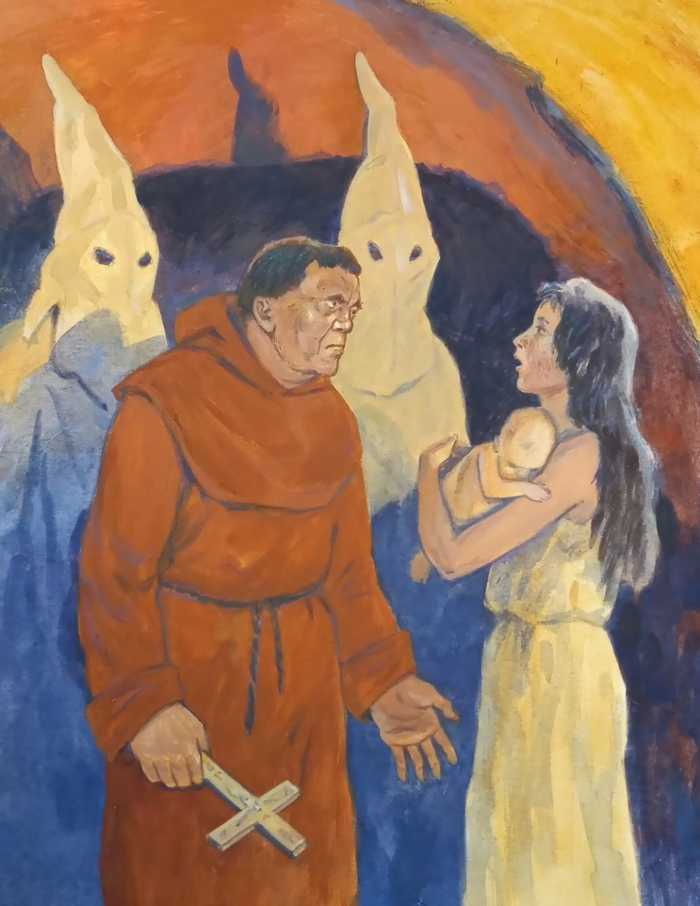 Р. Хаггард "Дочь Монтесумы" (илл. 4 Изабелла и монахи)