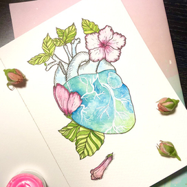 Сосуд и цветы