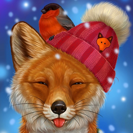 Лисенок и снегирь