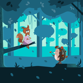 встреча в лесу.