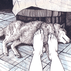 Ноги, пёс и диван
