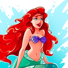 Ариель и Урсула из мультфильма “Русалочка»