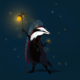 Барсук-шаман и осенний фонарик