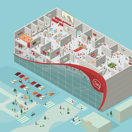 Торговый центр в изометрии
