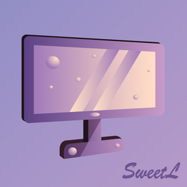 Purple monitor of computer 