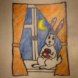 Заяц хипстер ловит весенний депрес