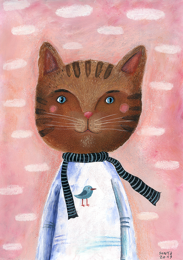 "Кот на розовом фоне"