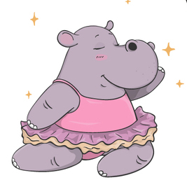 Hippo dancing ballet