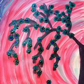 Розовый закат и летний вечер 