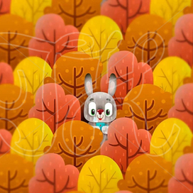 Pattern rabbit in forest
