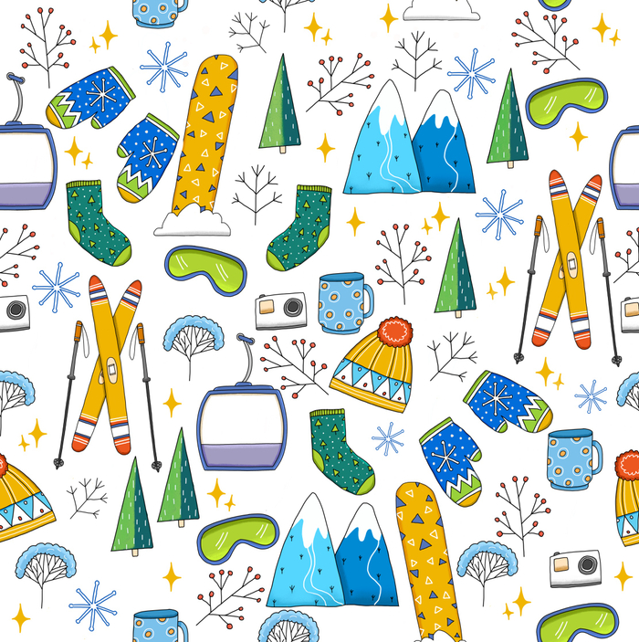 Паттерн для зимнего курорта Роза хутор