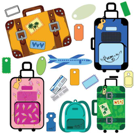 набор иллюстраций на тему путешествия