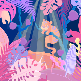 Векторная иллюстрация джунгли