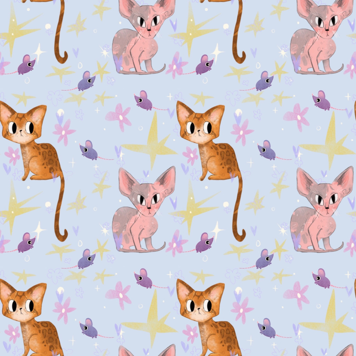 Бесшовный паттерн "Кошки - мышки"