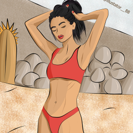 иллюстрация по фото в электронном формате Ps стиля ART