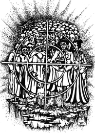 Иллюстрации к произведению И. Шмелёва "Солнце мёртвых" . Бумага А4, тушь, перо.