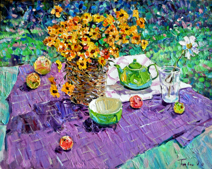 Натюрморт с ромашками