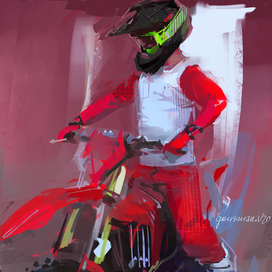 Атлет в красном