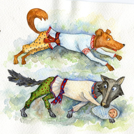 волк и собака