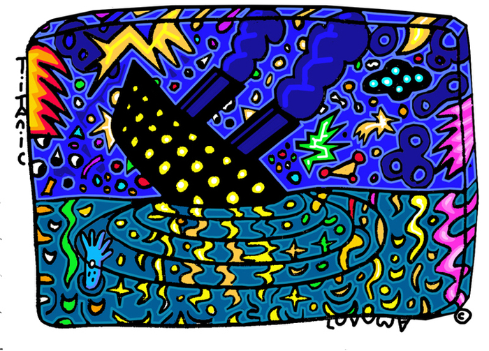 Гибель титаника. Красочная инверсия.