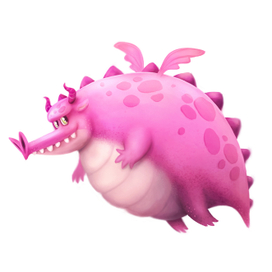 круглый розовый дракон