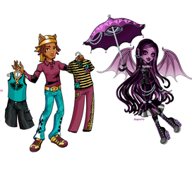 концепты и иллюстрация персонажей в стиле monster high