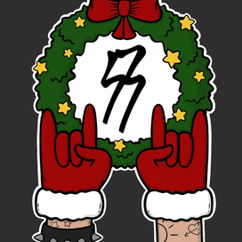 Принт для рок-группы новогодний 