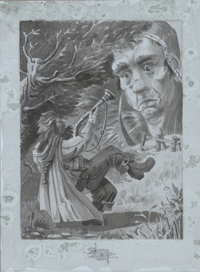 Джайлс стреляет в великана