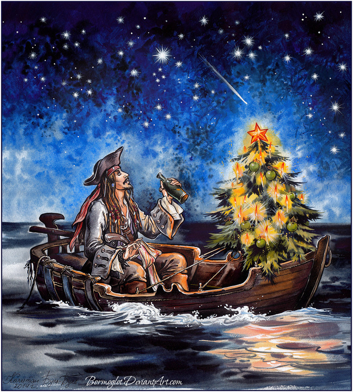 Капитан Джек Воробей встречает Новый год.