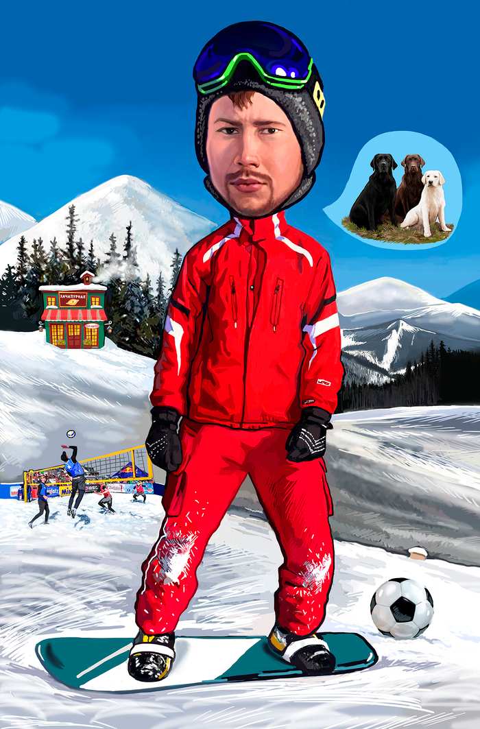 портрет лыжника