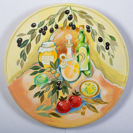 Натюрморт с оливками и помидорами