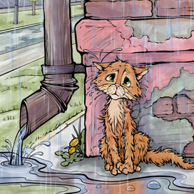 Кошка рыжая