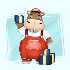 Бегемот-грузчик 