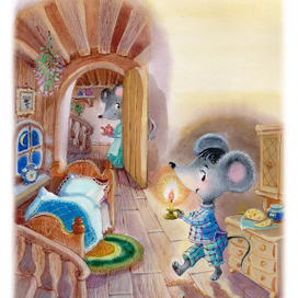 Мышка ложиться спать. К стихам В.Правоторовой.