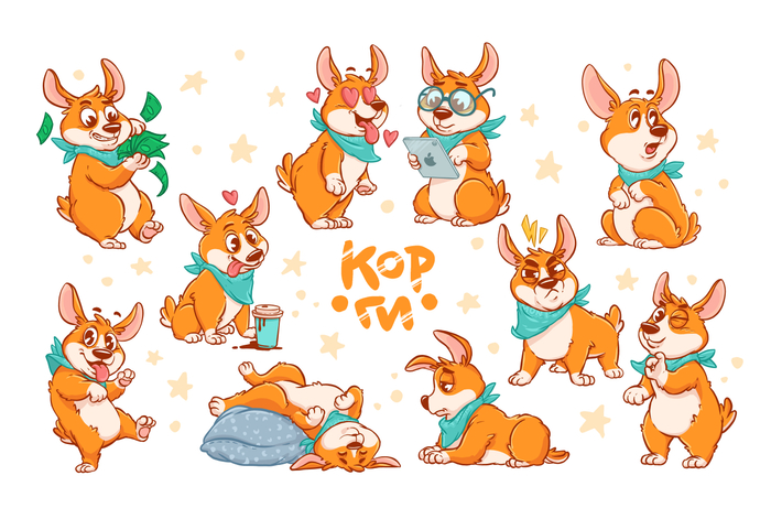 Стикерпак Корги