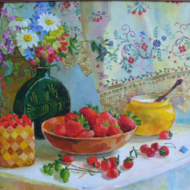 Рушник и клубника