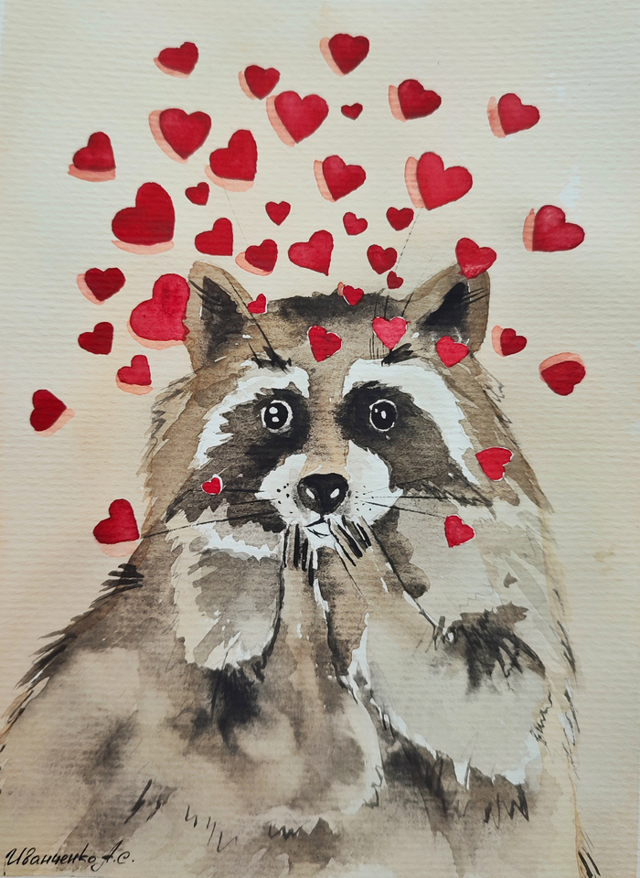 Влюбленный енот