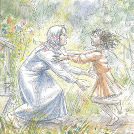 "Динка" Валентина Осеева. Иллюстрация