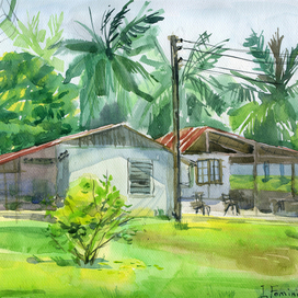 домик на берегу моря