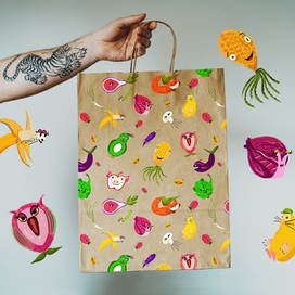 Серия иллюстраций для кафе здорового питания