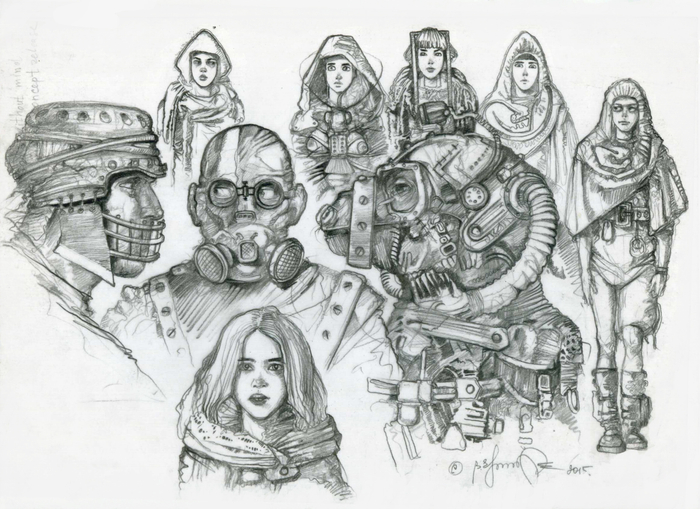 Author's illustration for the script, "My name is Dora." 2015.