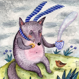 Волчок и пончик 🐺🍩