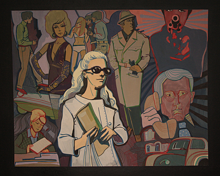 "Дама в очках,  с ружьем, на белом автомобиле"