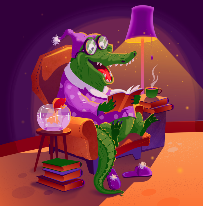 Крокодил и книги