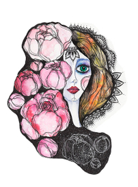 Девушка с пионами