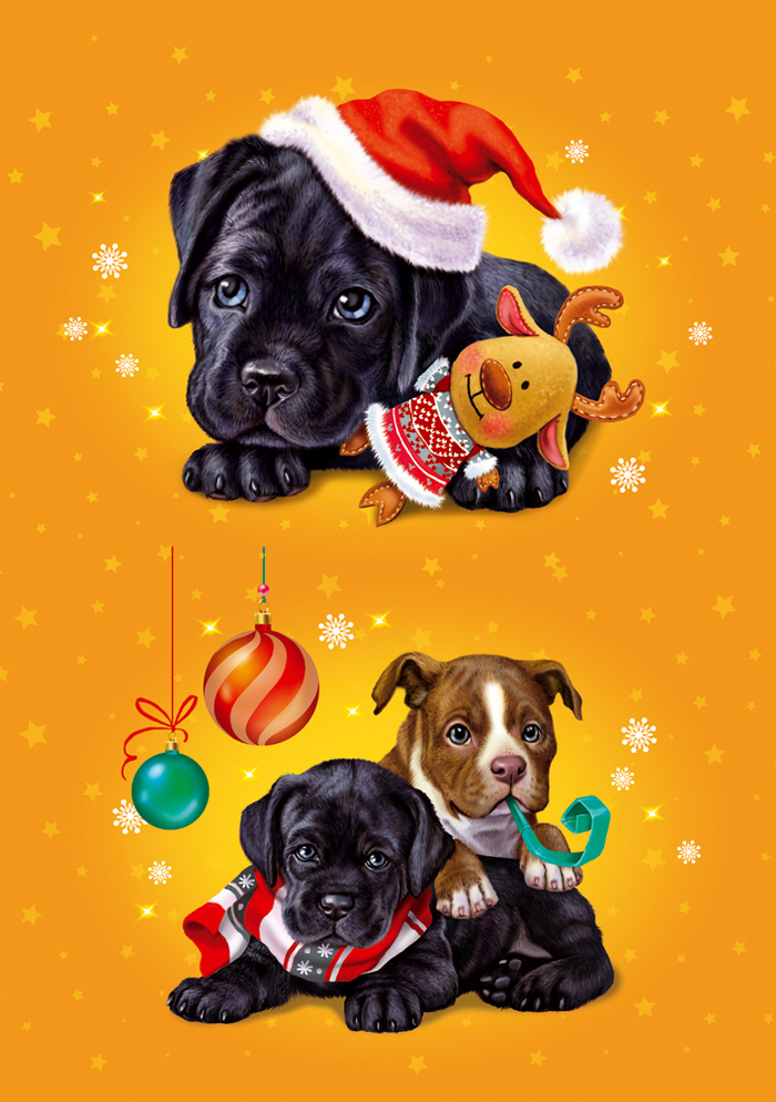 новогодние щенки