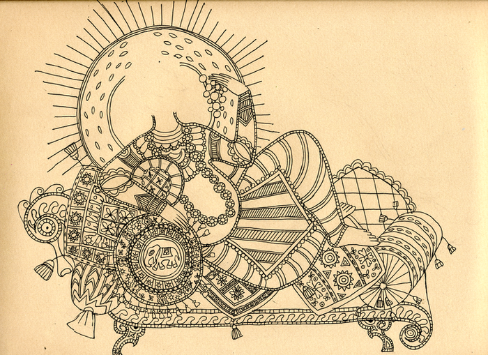 ручная графика для индийской книги