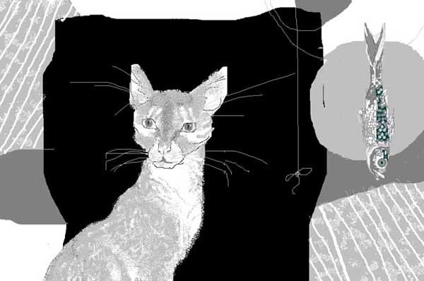 Кошка с рыбкой