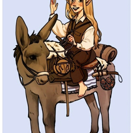 Странница Ру со своими любимым осликом