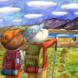 — Смотри, а вот и он! Самый высокий в мире вулкан  Охос-дель-Саладо.©️